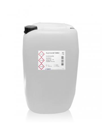 Avjoniserat vatten där salter och joner avlägsnats för användning i laboratorier samt för spädning av kemikalier.